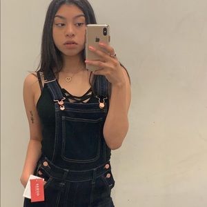 Dark blue jean overalls by GUESS